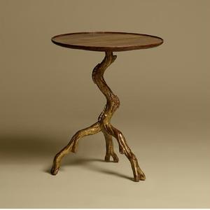 Table d'appoint ronde en métal, design double, qualité antique, taille personnalisée, en aluminium et laiton - Product Image 5