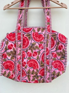 Bolso Tote de Algodón Acolchado Ligero Estilo Bohemio Vintage de Color Liso al por Mayor, Gran Capacidad, para Mujer, Totalmente Abierto - Product Image 5