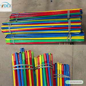 Wooden <b>Broomstick</b>, PVC Coated Finish & Reinforced Color Plastic Cap - Product Image 2