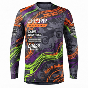 Maillot de course automobile personnalisé à manches longues, léger, coupe-vent, respirant, anti-plis, séchage rapide, pour motocross MX, été - Product Image 1