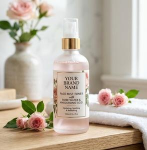 Tónico Facial Hidratante con Agua de Rosas y Ácido Hialurónico, Spray Facial Refrescante de Hidratación Profunda, Marca Privada para el Cuidado de la Piel - Product Image 1