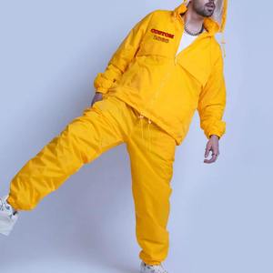 yellow windbreaker tracksuit custom logo tracksuit set hooded jacket and <b>pants</b> set lightweight nylon tracksuit men waterproof - Product Image 6