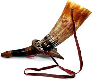 Corneta de Batalla Vikinga Hecha a Mano, Ecológica, Personalizable, Estilo Animal, Corneta de Señalización de Cuerno de Buey Pulido Medieval - Product Image 6