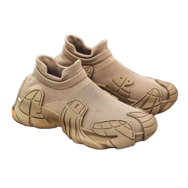 Men's Summer Breathable Mesh Fly Woven Youth Trendy Brand Casual Sports Black Height Shoes