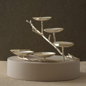 Silver Metal Multi Tier <b>Cup</b> <b>Cake</b> Stand Tree Branch Design Serving Platter Kitchenware Handicraft Table Decorative Centerpiece - Product Image 2