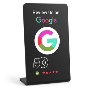 แท่นวางรีวิว Google แบบ NFC อะคริลิค ป้ายแสดงรีวิวธุรกิจ ป้ายแตะเพื่อรีวิว สำหรับร้านอาหาร คาเฟ่ โรงแรม ร้านค้าปลีก เคาน์เตอร์สำนักงาน - Product Image 2