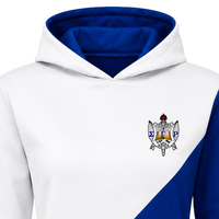 Sweat-shirt à capuche personnalisé pour femme, à deux empiècements croisés, sans cordon de serrage, à manches longues, en molleton décontracté, fournisseur OEM ODM