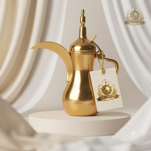 Carafe à café arabe traditionnelle en argent martelé avec couvercle en filigrane doré, Dallah, service à thé en métal du Moyen-Orient - Product Image 2