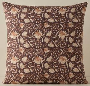 Funda De Almohada India hecha a mano con estampado de bloque de mano de color Beige con flores de nuevo diseño, funda de sofá de algodón, Fundas de cojín - Product Image 3