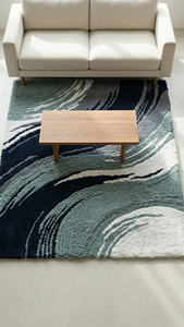 Tapis rond élégant et moderne à motifs floraux, tufté à la main, en coton écologique à poils ras, pour salon, chambre et décoration intérieure - Product Image 3
