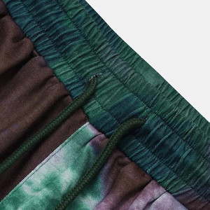 Shorts décontractés tie-dye pour hommes 100 % coton légers avec taille élastique et cordon de serrage, idéaux pour l'été et la plage, bas de pyjama respirants pour hommes - Product Image 4