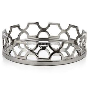 Plateau de service en aluminium avec poignées en forme de plante à vendre Home Wedding Tabletop Decoration Customized Logo - Product Image 5