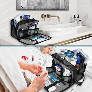 Genuine Leather Wholesale Shaving Pouch Organizer Travel Pouch Beauty Zipper Cosmetic <b>Bags</b> Women's Makeup <b>Bag</b> Men's Toiletry <b>Bag</b> - Product Image 6