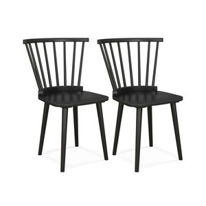 Set di 2 Sedie da Pranzo Windsor in Legno di Gomma Resistente con Schienale a Fuso per Uso in Cucina - Product Image 1