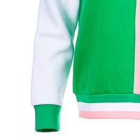 Sweat-shirt personnalisé à col rond bicolore pour hommes, doublé, écologique, brodé, en polyester/coton à carreaux, pour l'automne