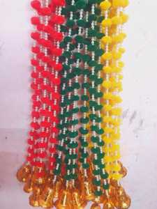 Guirnalda de Seda Realista con Cuentas de Pompón y Campanas, Decoración Colorida para Fiestas, Festivales, Holi, Diwali, Templos, Fondo de Escenario - Product Image 2