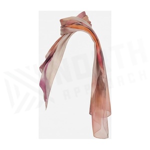 Elegant Women's <b>Long</b> 100% Silk Scarf Hand-Painted Abstract Pattern Fashion Accessory All Seasons - Product Image 3