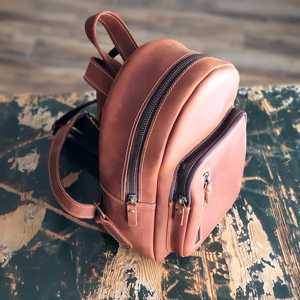 Mochila Mini para Portátil de Cuero Genuino para Exteriores, Bolso Pequeño de Cuero Real, Mochila de Viaje de Lujo para Mujer, Personalizada LMBP-0014D - Product Image 5