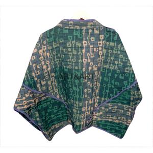 Hermosa Chaqueta Kantha Hecha a Mano 100% Algodón, Ecológica, con Parches Kantha, Ligera, Estilo Vintage, para Mujer, Invierno, Estilo Indio, a la Moda - Product Image 4