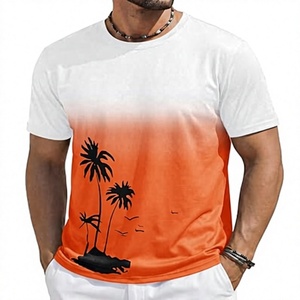เสื้อยืดผู้ชาย OEM/ODM ผ้าโพลีเอสเตอร์ 100% คุณภาพสูง ขายส่ง สีขาวล้วน ทรงปกติ แขนสั้น สีขาวเปลี่ยนเป็นสีส้ม - Product Image 1