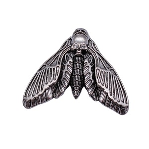 Placa en blanco de aleación de zinc con diseño de polilla muerta de 40x33mm, acabado en plata antigua, para adorno de peine de pelo gótico - Product Image 4