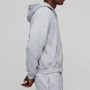 Conjunto de chándal de algodón personalizado para hombre, con sudadera con cremallera completa y pantalones anchos, estilo urbano, talla grande - Product Image 3