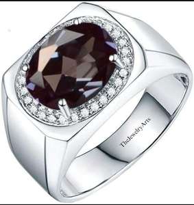 <b>Unique</b> Alexandrite Diamond Halo Ring Oval Alexandrite Wedding Ring Color Change Alexandrite Ring Anniversary Ring <b>For</b> <b>Her</b> - Product Image 5