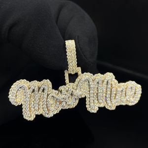 Pendentif en alliage plaqué or, style hip-hop, luxe, diamant givré, bling-bling - Product Image 1