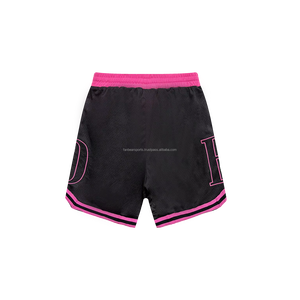 Shorts de basketball vintage pour hommes avec broderie personnalisée en twill, double couche en mesh de 5 pouces, style streetwear - Product Image 4