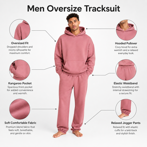 Survêtement oversize pour homme, doté d'une construction durable, d'un confort décontracté et d'un design moderne pour un style décontracté et urbain au quotidien. - Product Image 6