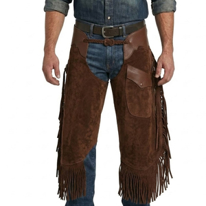 Pantalones de cuero de gamuza marrón, ligeros, 100% transpirables, hechos a medida - Product Image 1