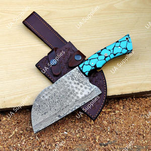 Cuchillo de carnicero serbio de acero de Damasco forjado de alta resistencia, ambidiestro, con mango ergonómico de resina, cortador de carne, cuchillos modernos OEM - Product Image 4