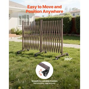 Barriera di Sicurezza Doppia Espandibile da 27 Piedi, Rotazione a 0-180 Gradi, Barriera Mobile con Ruote Bloccabili - Categoria Prodotto: Prodotti per la Sicurezza - Product Image 4