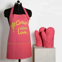 Guantes de Cocina Resistentes al Calor con Logotipo Personalizado, Guantes de Horno de Algodón para Cocina y Barbacoa, Juego de Guantes de Horno y Porta Ollas