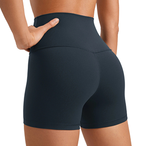 Shorts de sport d'été pour femme avec poche, taille haute côtelée en V, sans couture, en Spandex/Modal, élastique, pour l'entraînement - Product Image 3