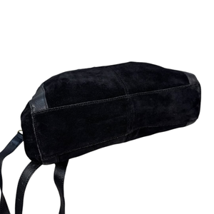 Sac à main pour femme en cuir suédé 100% authentique, doublure en toile, grande capacité, fermeture éclair, accessoires de haute qualité, noir, luxueux, usage quotidien - Product Image 5