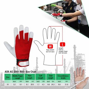 ถุงมือหนังแกะสำหรับงานประกอบอุปกรณ์ ถุงมือป้องกันความปลอดภัยในอุตสาหกรรม ทนทานต่อการเสียดสี ป้องกันมือ ถุงมือทำสวน - Product Image 6
