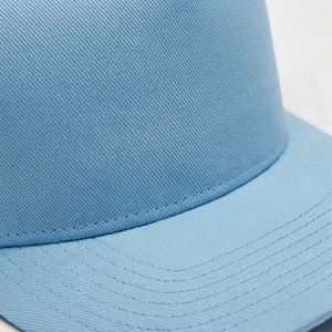 Light Blue Mesh Trucker Cap 6-Panel Adjustable <b>Flat</b> Brim Unisex Casual <b>Hat</b> Spring Summer Wear - Product Image 4