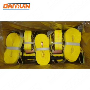 Sangles d'arrimage à cliquet jaunes pour camions, sangles personnalisées de haute qualité du Vietnam avec crochet plat pour treuil - Product Image 6