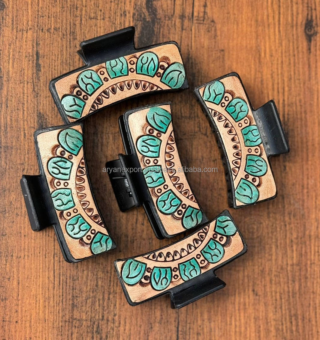 Black With Turquoise Tooling