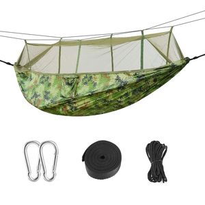 Amaca da campeggio leggera da 440 libbre con rete doppia o singola con cinturino per albero e borsa da trasporto accessori per esterni - Product Image 6