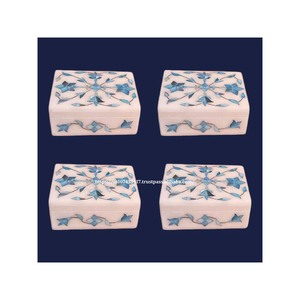 Customization Business Decorative Handmade Product White Marble Inlay <b>Box</b> With Mother Of Pearl Material Use For Home Decoration - Product Image 4