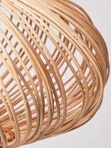 Minimalist Home Living Room Decor Rattan Lamp Shade <b>Cover</b> Bamboo Wicker Lampshade Hanging Indoor Chandelier Pendant <b>Light</b> Round - Product Image 5