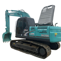 Excavatrice sur chenilles hydraulique d'occasion Kobelco SK200 Series, 20 tonnes, moteur Hino, pompe Kawasaki, testée et inspectée rapidement