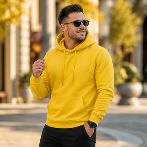 Sweat à capuche unisexe d'hiver de haute qualité, épais, écologique, respirant, 100 % coton molletonné, anti-plis, avec poche, coupe classique - Product Image 6
