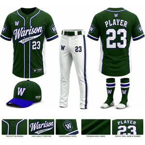 Warison Industries Baseball Training Uniform Kit Customized Unisex Softball Jersey Pant Socks And Caps Set - Product Image 5
