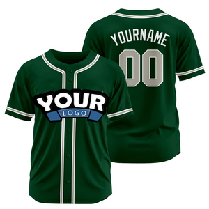 Maillot de baseball personnalisé pour homme, vert crème, manches courtes, fermeture boutonnée, respirant, uniforme d'équipe avec impression de logo, design 2026 - Product Image 4