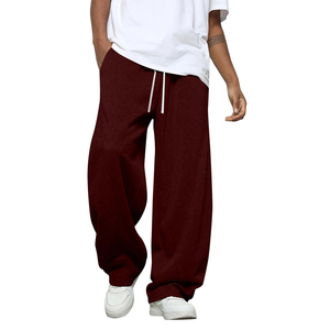 Pantalon de jogging unisexe d'hiver respirant, style décontracté, coupe droite, avec cordon de serrage à la taille - Product Image 1