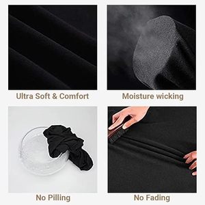 Herobiker <b>Men's</b> Black <b>Thermal</b> Underwear Set Crew Neck Long Sleeve Full Length Sweat-Wicking Sporty Winter Wear - Product Image 6