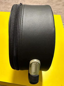 Bolso Redondo de Cuero con Asa Metálica, Diseño Duradero, Color Negro, Nuevas Fundas Personalizadas con Corona Bordada - Product Image 2